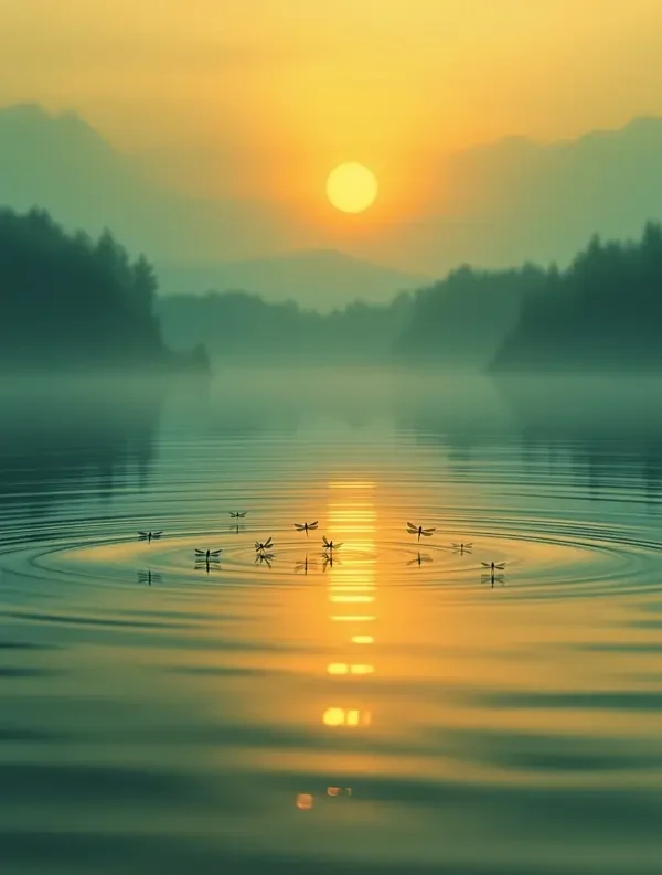 金色的湖